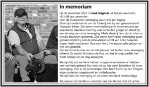 In memoriam Henk Slaghuis